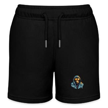 Streetstyle-Berggorilla | Gorilla-Liebhaber - Kinder Organic Joggingshorts Mini Bolter von Stanley/Stella - Schwarz - Vorne