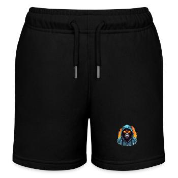 Streetstyle-Berggorilla | Gorilla-Liebhaber - Kinder Organic Joggingshorts Mini Bolter von Stanley/Stella - Schwarz - Vorne