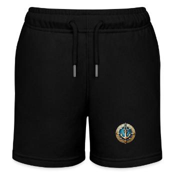 ancre et boussole, marin, voyage en mer - Short de jogging enfant bio Stanley/Stella - noir - Devant