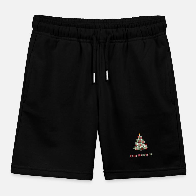 Joyeux Noël 8 bits rétro sapin de Noël Short de jogging enfant bio Stanley/Stella