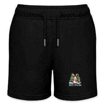 Fröhlicher süßer Mas-Hase - Kinder Organic Joggingshorts Mini Bolter von Stanley/Stella - Schwarz - Vorne