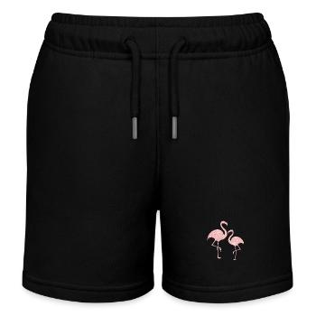 Flamingo rose glitter - Short de jogging enfant bio Stanley/Stella - noir - Devant