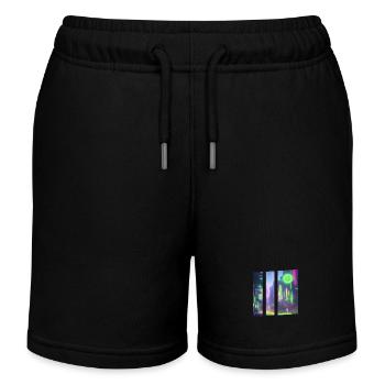 Manga Grüne Stadt - Kinder Organic Joggingshorts Mini Bolter von Stanley/Stella - Schwarz - Vorne
