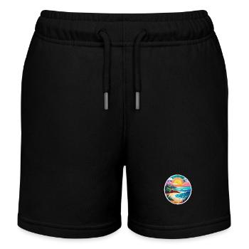 Beach Holidays Sun Sea - Kids Organic Sweat Shorts by Stanley/Stella - black - Front