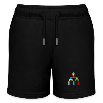 Bauklötze Haus Schloss - Kinder Organic Joggingshorts Mini Bolter von Stanley/Stella - Schwarz - Vorne