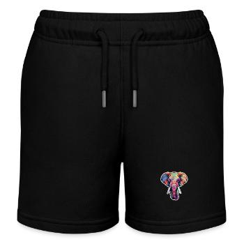 Éléphant psychédélique - Short de jogging enfant bio Stanley/Stella - noir - Devant