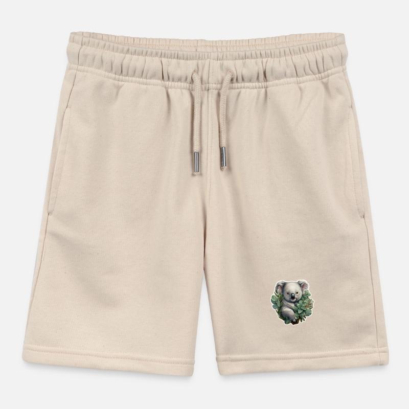 Koala with eucalyptus Kids Organic Sweat Shorts by Stanley/Stella