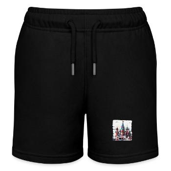 St. Basil's Cathedral, a famous landmark - Kids Organic Sweat Shorts by Stanley/Stella - black - Front