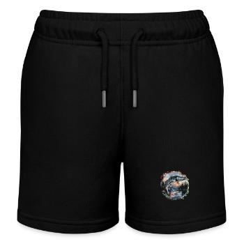 Jumping Fish – Angler Motif – Dynamic Catch - Kids Organic Sweat Shorts by Stanley/Stella - black - Front