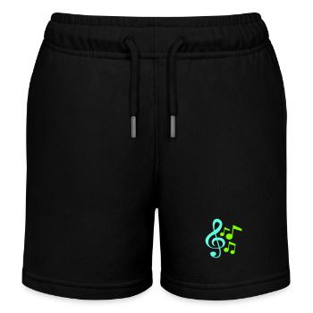 Musik Notenschlüssel Note Melodie Musiknote Audio - Kinder Organic Joggingshorts Mini Bolter von Stanley/Stella - Schwarz - Vorne