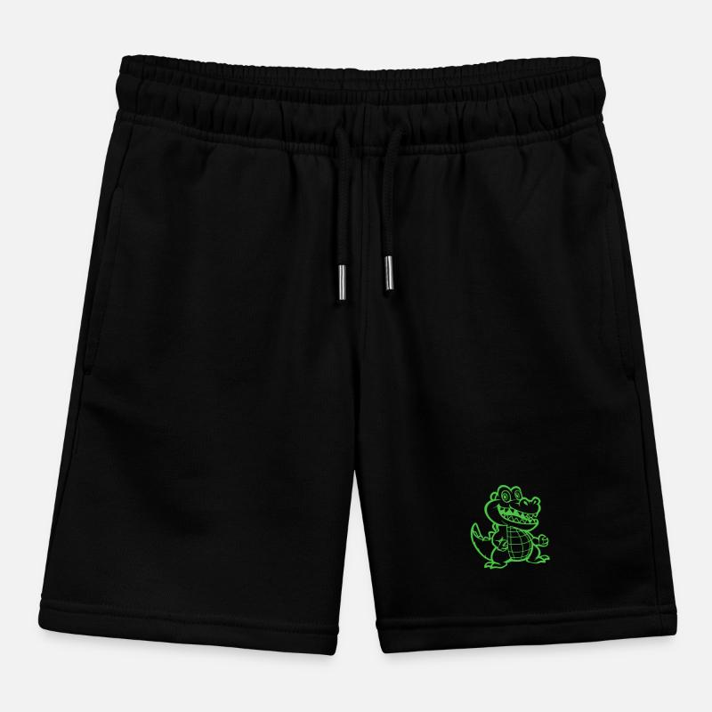 Crocodile Animal Comic Kids Organic Sweat Shorts by Stanley/Stella