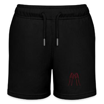 Katzen Klauen Pfote Tatzen Kralle Kratzer Streifen - Kinder Organic Joggingshorts Mini Bolter von Stanley/Stella - Schwarz - Vorne