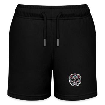 Los muertos Halloween day of the dead COLOR - Kids Organic Sweat Shorts by Stanley/Stella - black - Front