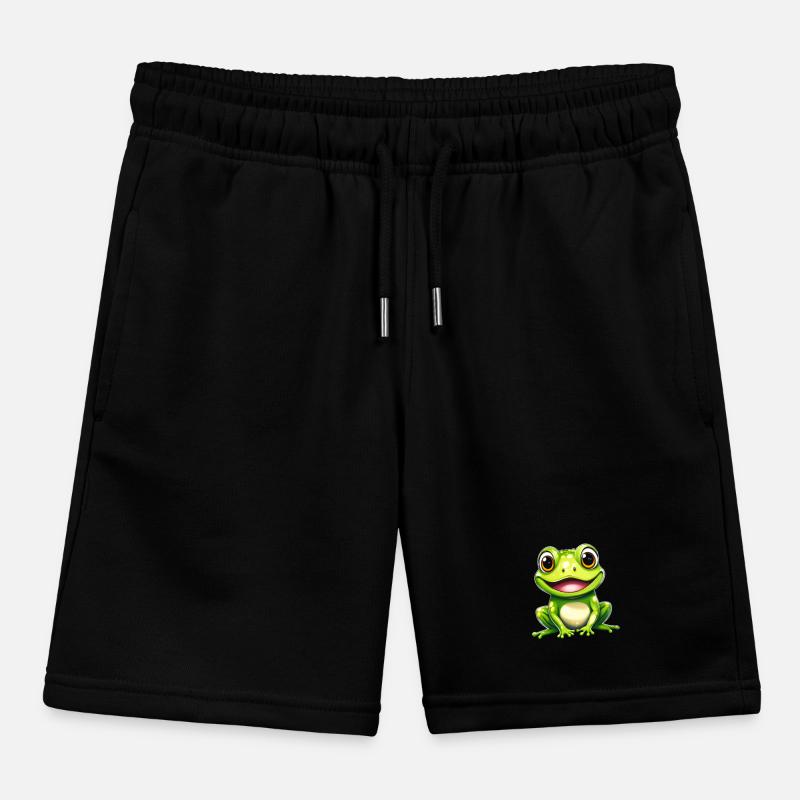 Frog Green Frog Frog Kids Organic Sweat Shorts by Stanley/Stella