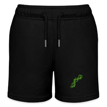 Ranke Wurzel Pflanze Grün Blätter Dekorativ Muster - Kinder Organic Joggingshorts Mini Bolter von Stanley/Stella - Schwarz - Vorne