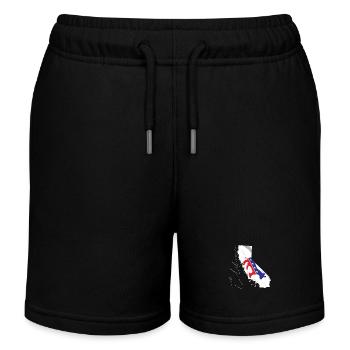 Democrat Flag in California State Map CA - Kids Organic Sweat Shorts by Stanley/Stella - black - Front