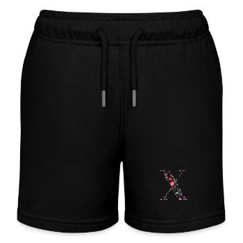 Personalisierter Blumenbuchstabe x - Geschenkidee - Kinder Organic Joggingshorts Mini Bolter von Stanley/Stella - Schwarz - Vorne