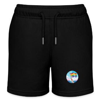 Pride Flag Ocean - Kids Organic Sweat Shorts by Stanley/Stella - black - Front