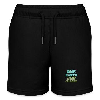 One Earth One Chance Earth Day Environmental Plane - Kinder Organic Joggingshorts Mini Bolter von Stanley/Stella - Schwarz - Vorne