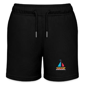 Farbenfrohe Segelreise - Kinder Organic Joggingshorts Mini Bolter von Stanley/Stella - Schwarz - Vorne