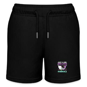Narwal - Kinder Organic Joggingshorts Mini Bolter von Stanley/Stella - Schwarz - Vorne