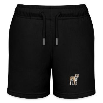 Tiger Tier - Kinder Organic Joggingshorts Mini Bolter von Stanley/Stella - Schwarz - Vorne