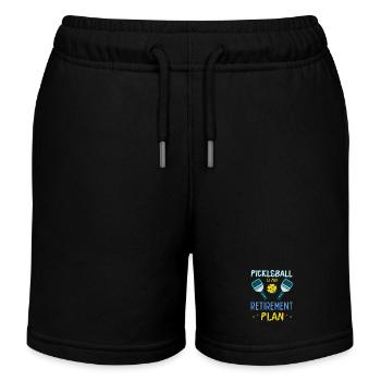 Pickleball ist mein Altersvorsorgeplan Aktiver Ruhestand - Kinder Organic Joggingshorts Mini Bolter von Stanley/Stella - Schwarz - Vorne