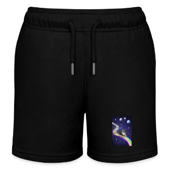 Mignon chat de l’espace - Short de jogging enfant bio Stanley/Stella - noir - Devant