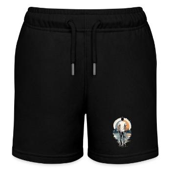 Homme solitaire au coucher du soleil - Short de jogging enfant bio Stanley/Stella - noir - Devant