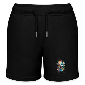 Motif Spash pour tous les amoureux des chiens - Short de jogging enfant bio Stanley/Stella - noir - Devant
