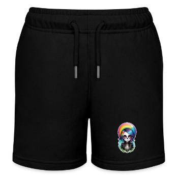 Halloween - Rock & Regenbogen - Kinder Organic Joggingshorts Mini Bolter von Stanley/Stella - Schwarz - Vorne
