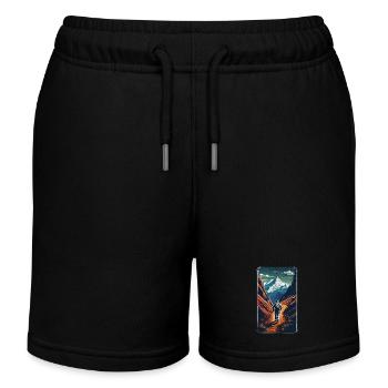 Natur & Bergwandern - Kinder Organic Joggingshorts Mini Bolter von Stanley/Stella - Schwarz - Vorne