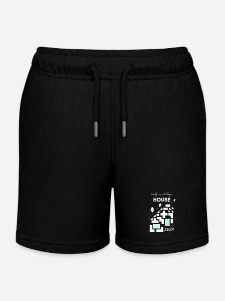 building a house home - Kids Organic Sweat Shorts by Stanley/Stella - black