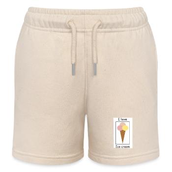 I love ice cream - Kinder Organic Joggingshorts Mini Bolter von Stanley/Stella - Natur - Vorne