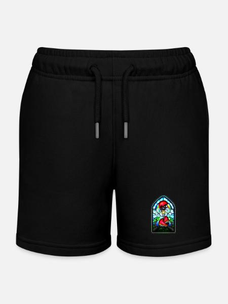 Holy Skates - Kirchenfenster mit Rollschuhen - Kinder Organic Joggingshorts Mini Bolter von Stanley/Stella - Schwarz