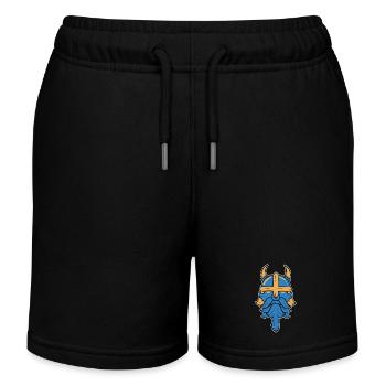 Schweden Schwedisch Wikinger Wiking - Kinder Organic Joggingshorts Mini Bolter von Stanley/Stella - Schwarz - Vorne