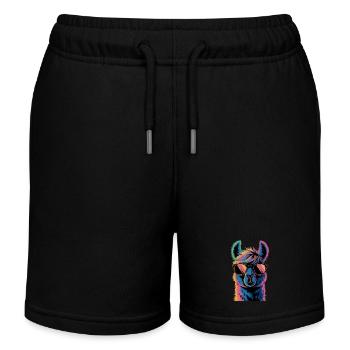 Alpaca Llama - Kids Organic Sweat Shorts by Stanley/Stella - black - Front
