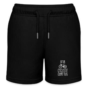 Future cyclist like dad - Kids Organic Sweat Shorts by Stanley/Stella - black - Front