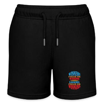 Gewinner blicken nach vorne auf den nächsten Sieg - Kinder Organic Joggingshorts Mini Bolter von Stanley/Stella - Schwarz - Vorne