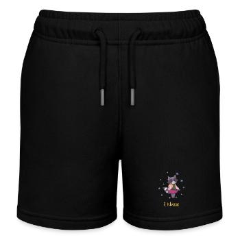 1 Class Raccoon Back to School Kids T Shirt - Kids Organic Sweat Shorts by Stanley/Stella - black - Front