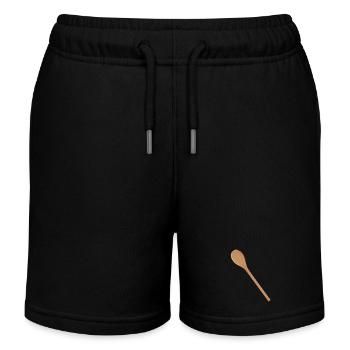 Cuillères en bois Cuillères de cuisine pour vos propres textes et recettes - Short de jogging enfant bio Stanley/Stella - noir - Devant