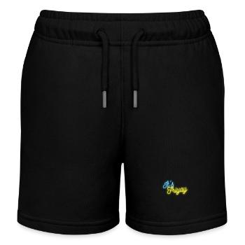 It's Friyay néon police turquoise jaune - Weekendvibes - Short de jogging enfant bio Stanley/Stella - noir - Devant