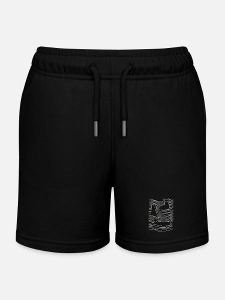 Katzen | Katzenaugen | Katze & Maus - Kinder Organic Joggingshorts Mini Bolter von Stanley/Stella - Schwarz