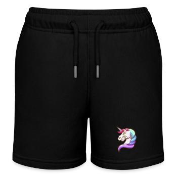 Licorne fantaisie aux couleurs pastel - Short de jogging enfant bio Stanley/Stella - noir - Devant