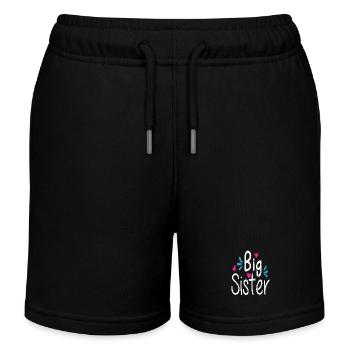 BIG SISTER, the big sister - Kids Organic Sweat Shorts by Stanley/Stella - black - Front