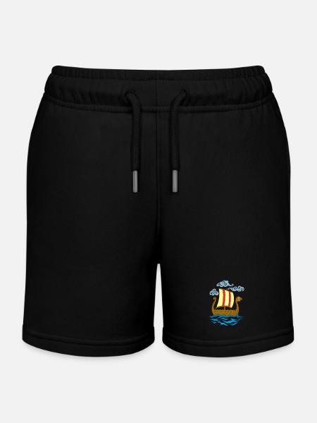 Drakkar viking rigolo - Short de jogging enfant bio Stanley/Stella - noir