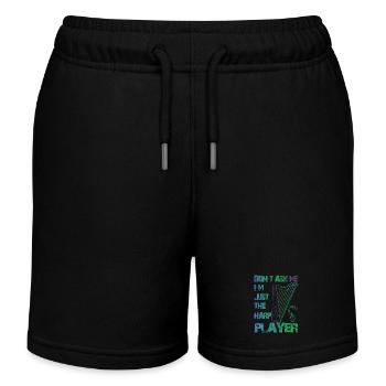 Harfen Spieler - Kinder Organic Joggingshorts Mini Bolter von Stanley/Stella - Schwarz - Vorne