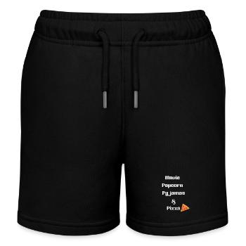 Ein Film, Popcorn, Pyjama und Pizza - Kinder Organic Joggingshorts Mini Bolter von Stanley/Stella - Schwarz - Vorne