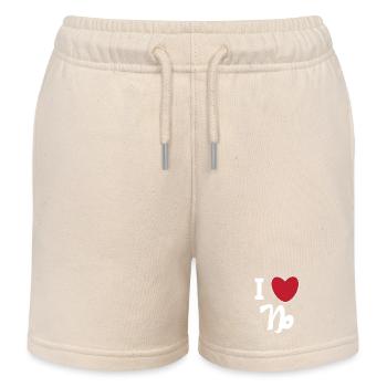 Capricorn Heart Statement Astrology Superstition - Kids Organic Sweat Shorts by Stanley/Stella - soft Ecru - Front