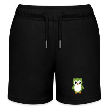 hibou hibou vert - Short de jogging enfant bio Stanley/Stella - noir - Devant
